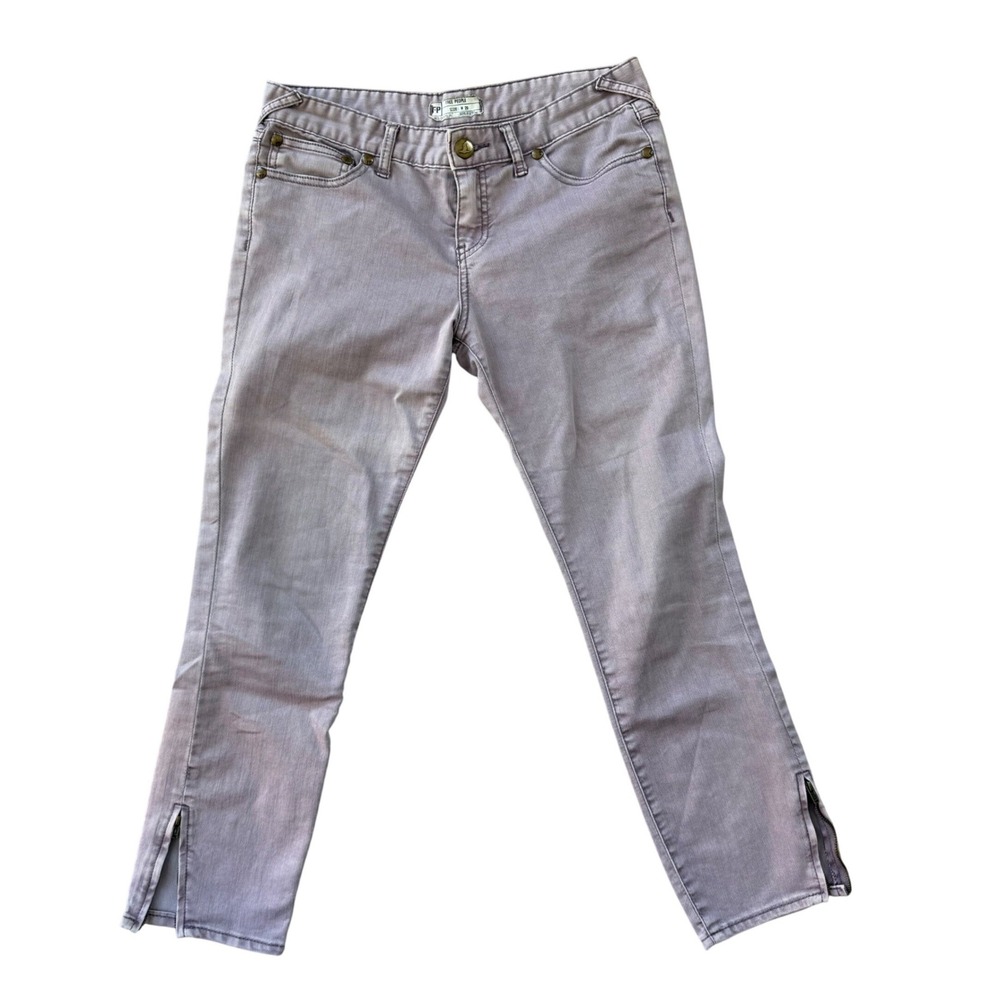 Free People Purple Faded Low Rise Skinny Ankle Zip Stretch Jeans Womens‎ 29